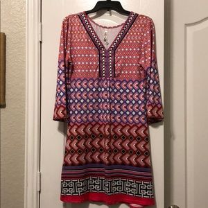 White Mark -Pink and purple dress